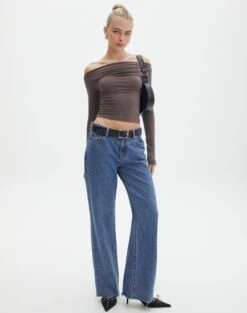 Ruched Off The Shoulder Top -Everrastyle Shop genie ruched off the shoulder top irish coffee full tl124186vis