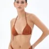 Shimmer Ruched Triangle Bikini Top -Everrastyle Shop harley halter tri bikini top third place front ga54007shm