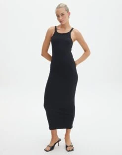 Cotton High Neck Maxi Dress -Everrastyle Shop harriet high neck black full dl120072cot