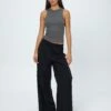 Tailored Cargo Pant -Everrastyle Shop hilda tailored cargo black front pw55574pln