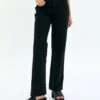 High Rise Straight Leg Jean -Everrastyle Shop huko high rise jean washed black front jd80130rdnm 3