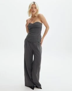 Tailored Strapless Corset Top 24 Tailored Strapless Corset Top -Everrastyle Shop iver tailored corset charcoal detail bv127594pln