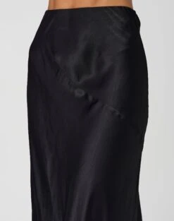 Satin Maxi Skirt -Everrastyle Shop ivy panelled satin maxi skirt black imageback sl116240vis