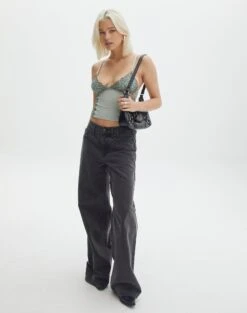 Lace Detail Cropped Cami -Everrastyle Shop jeronimo lace tank lost pearlblack full tv111894lac