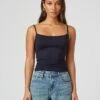 Supersoft Thin Strap Tank -Everrastyle Shop juliet tank top black front tv124298pch
