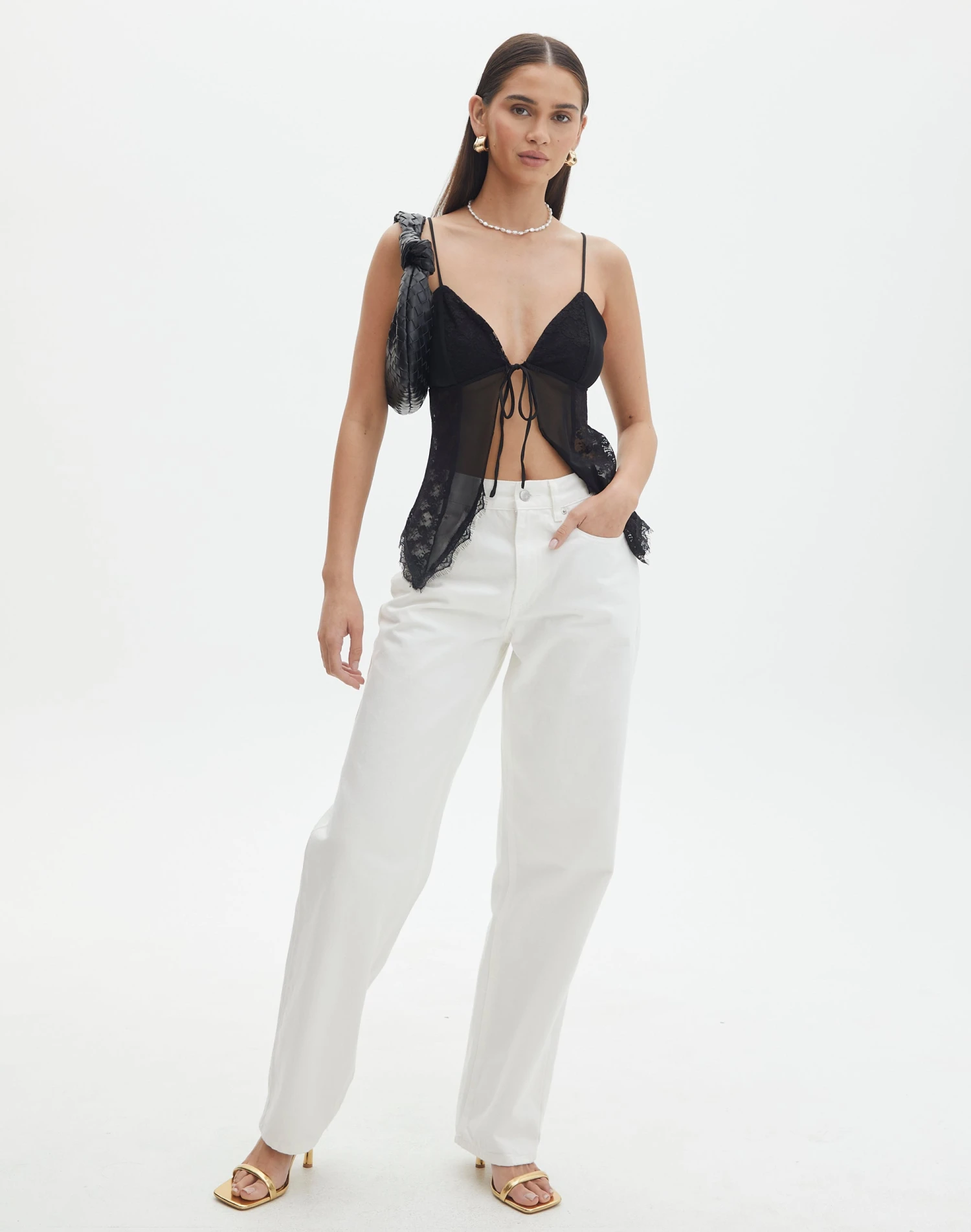 Lace Tie Front Split Top 4 Lace Tie Front Split Top - Image 2