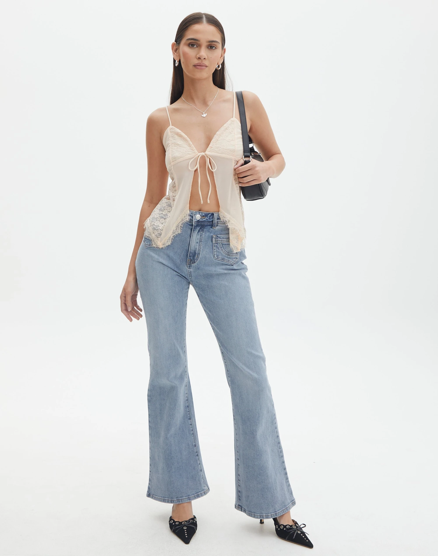 Lace Tie Front Split Top 9 Lace Tie Front Split Top - Image 7