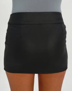 Faux Leather Low Rise Zip Mini Skirt -Everrastyle Shop kiana low rise pu moto skirt black back ss55085aus