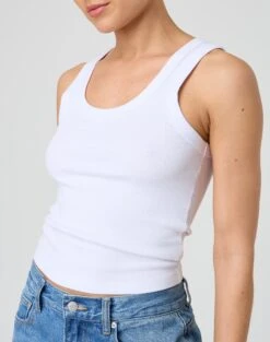 Ribbed Thick Strap Tank -Everrastyle Shop kleo thick bind tank white imageback tv120861orib