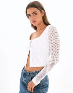 Crochet Split Front Hook Eye Top 30 Crochet Split Front Hook Eye Top -Everrastyle Shop kory knit keyhole top white detail kc80507cro