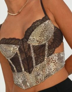 Cut Out Animal Lace Trim Corset 17 Cut Out Animal Lace Trim Corset -Everrastyle Shop kurbie corset jungle leo imageback ut91413jnl