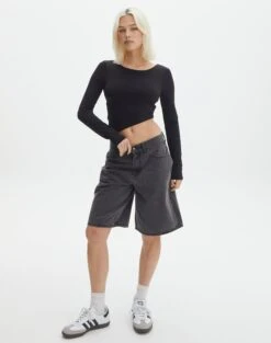 Open Strappy Back Long Sleeve Top -Everrastyle Shop lana strap open back top black full tl142894des