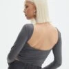 Supersoft Backless Long Sleeve Top -Everrastyle Shop layley longsleeve shadow dancer front tl102955pch 1