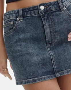 Ringspun Low Rise Denim Skirt -Everrastyle Shop leni ringspun mini skirt ronnie ringspun imageback ss55069spu
