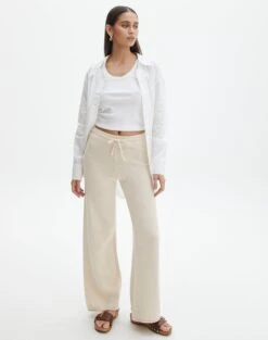 Long Sleeve Collared Knit 38 Long Sleeve Collared Knit -Everrastyle Shop lesta loose knit pant shell phone front pw118853knt