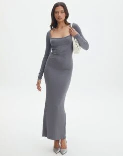 Luxe Lounge Modal Long Sleeve Maxi Dress -Everrastyle Shop lili ls modal maxi dress well suited front dl103338mod 1