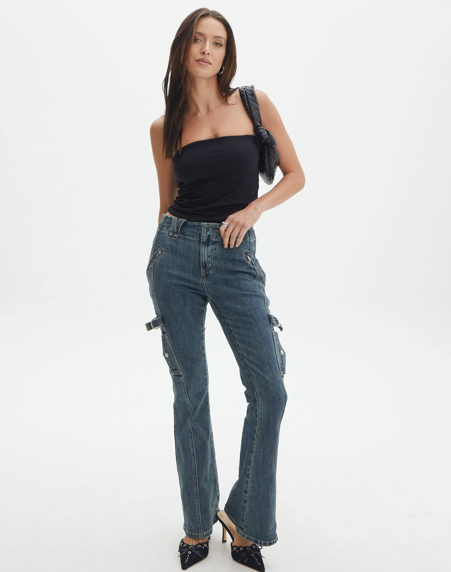 Mid Rise Denim Cargo Jean 20 Mid Rise Denim Cargo Jean - Image 18