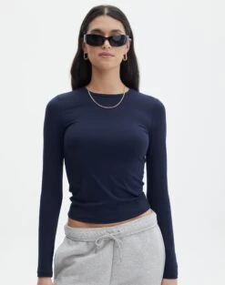 High Rise Super Flare Ponte Pant -Everrastyle Shop limmy slinky longsleeve navy blazer front tl55301pch 1