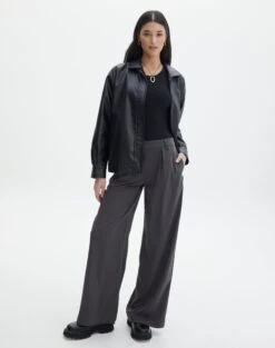 Button Up Crop Cardigan 36 Button Up Crop Cardigan -Everrastyle Shop lorence tailored pant charcoal front pw69506pln 1