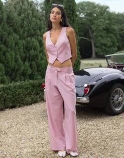 Oversized Blazer -Everrastyle Shop loretta wide leg pant baby suit front pw51730pln 1