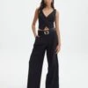Mid Rise Wide Leg Pant -Everrastyle Shop loretta wide leg pant black front pw51730pln