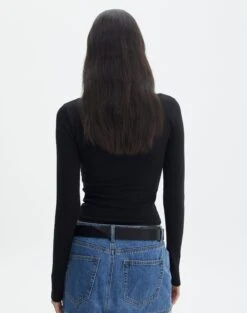 V Neck Long Sleeve Top -Everrastyle Shop lulu longsleeve black back tl93240orib