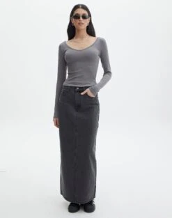 V Neck Long Sleeve Top -Everrastyle Shop lulu longsleeve keep your coal full tl93240orib