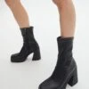 Faux Leather Platform Boots 2 Faux Leather Platform Boots -Everrastyle Shop lydia slinky platform boot black front sh53403pu 3
