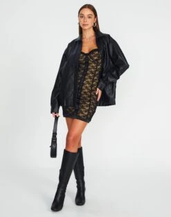 Everrastyle Shop 46 Everrastyle Shop -Everrastyle Shop maeve mesh mini dress blacknude full ds92784lce