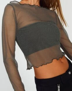 Lettuce Hem Mesh Top -Everrastyle Shop maisie longsleeve mesh top cypress imageback tl114400msh