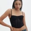 Mesh Detailed Corset Top -Everrastyle Shop mika mesh corset black front ut113858pln