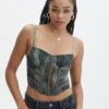 Printed Mesh Crop Corset Top -Everrastyle Shop mika mesh corset cypress waters front ut113858prt