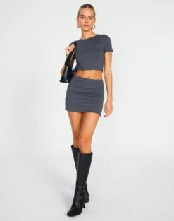 Supersoft Mini Skirt -Everrastyle Shop minka supersoft mini skirt shadow dancer front ss54706pln 3