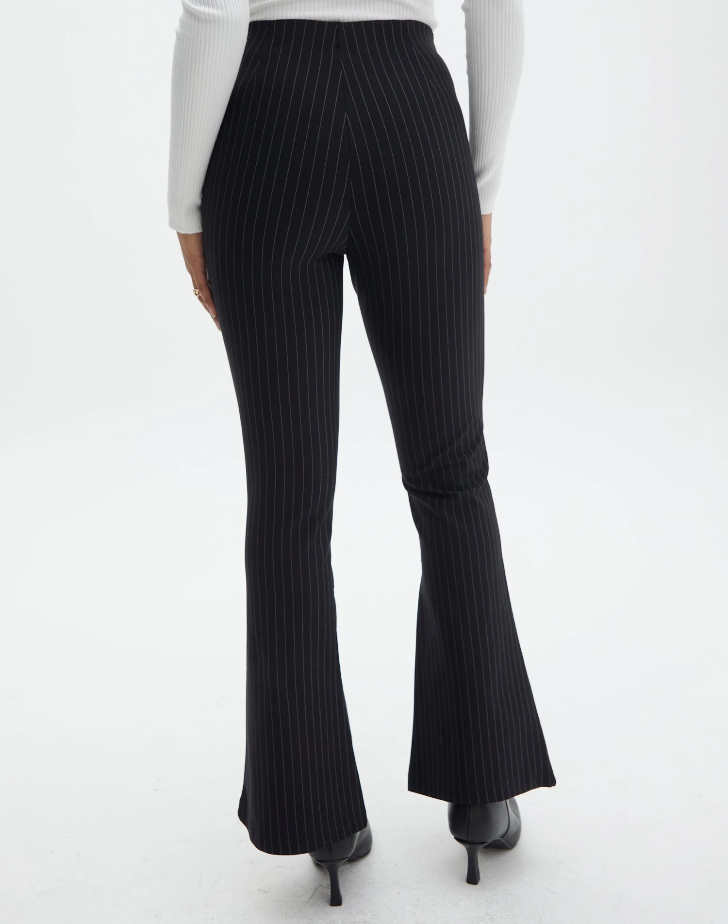 Pinstripe High Rise Flared Ponte Pant 5 Pinstripe High Rise Flared Ponte Pant - Image 3