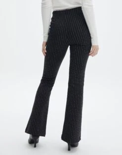 High Rise Pinstripe Flare Ponte Pant -Everrastyle Shop minogue super flare ponte pants black pinstripe back pw52146stp