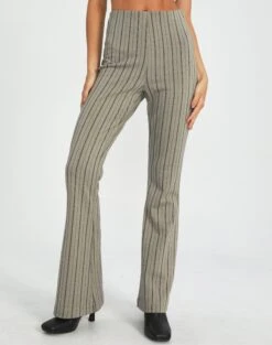 Gingham High Rise Flare Ponte Pant 22 Gingham High Rise Flare Ponte Pant -Everrastyle Shop minogue super flare ponte pants neutral pinstripe front pw52146stp 1
