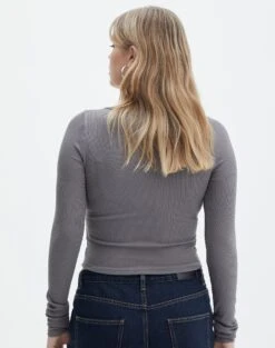 Scoop Neck Long Sleeve Crop Top -Everrastyle Shop mylie wide rib scoop keep your coal back tl111290vis