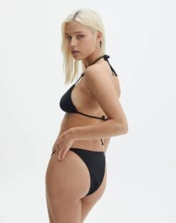 Strappy Ruched Bikini Bottom -Everrastyle Shop naomi side strap black front ga128386rpln 2