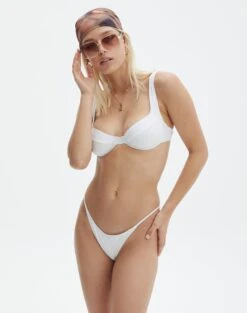 Mid Coverage Bikini Bottom 28 Mid Coverage Bikini Bottom -Everrastyle Shop naomi side strap white front ga128386rpln