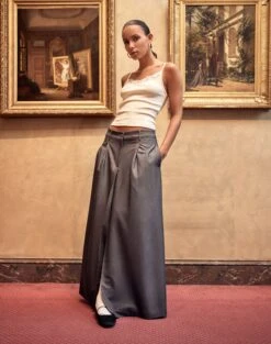 Luxe Lounge Modal Slim-Fit Maxi Skirt 35 Luxe Lounge Modal Slim-Fit Maxi Skirt -Everrastyle Shop noretta tailored maxi charcoal marle front sl126067pln