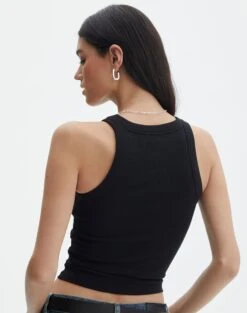 Crew Neck Longline Tank -Everrastyle Shop o frank longline tank black back tv115122orib