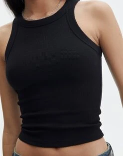 Crew Neck Longline Tank -Everrastyle Shop o frank longline tank black imageback tv115122orib