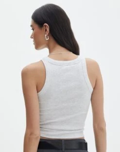 Crew Neck Longline Tank -Everrastyle Shop o frank longline tank snow marle back tv115122orib