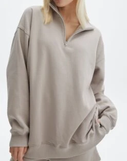 Oversized Quarter Zip Sweater -Everrastyle Shop o olivia oversized quarter zip on the rocks imageback tl97172ocot