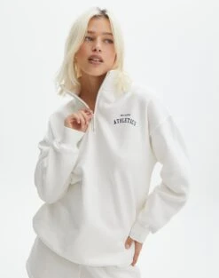 Oversized Print Quarter Zip Sweater 27 Oversized Print Quarter Zip Sweater -Everrastyle Shop o olivia oversized quarter zip south hamptonmilk front tl97172oprt