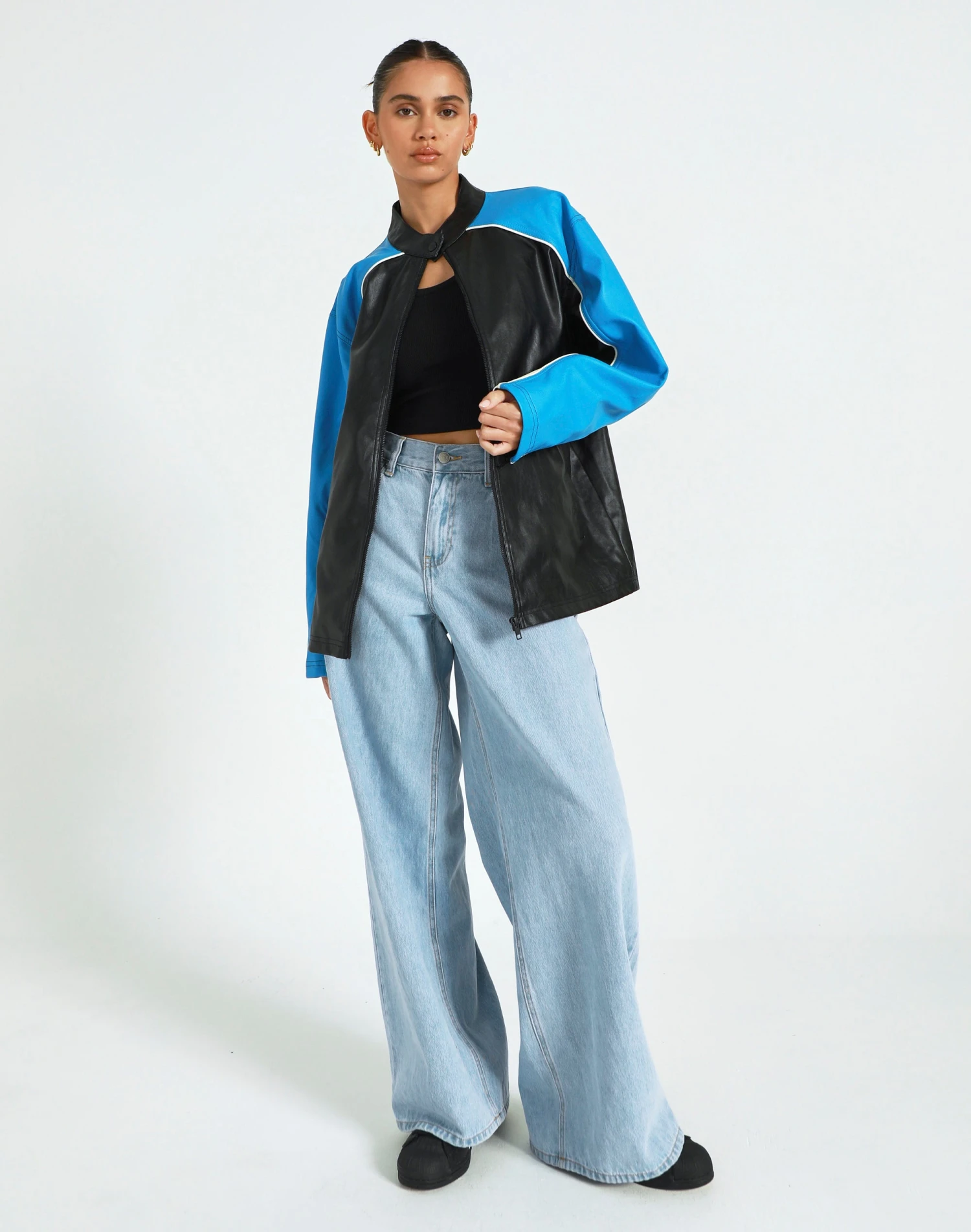 Faux Leather Oversized Moto Jacket 4 Faux Leather Oversized Moto Jacket - Image 2