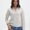 Long Sleeve Collared Knit 1 Long Sleeve Collared Knit -Everrastyle Shop obisanya open neck neutral front kl78685rpol