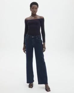 Supersoft Off The Shoulder Longsleeve Bodysuit -Everrastyle Shop olive off the shoulder bodysuit longsleeve black full tb97721pch