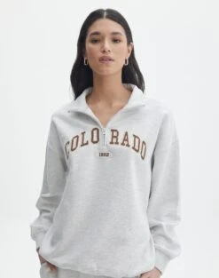 Oversized Embroidered Quarter Zip Sweater 33 Oversized Embroidered Quarter Zip Sweater -Everrastyle Shop olivia oversized quarter zip coloradosnow marle front tl97172oemb