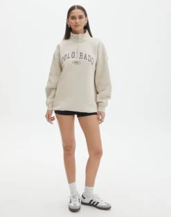 Oversized Embroidered Quarter Zip Sweater 39 Oversized Embroidered Quarter Zip Sweater -Everrastyle Shop olivia oversized quarter zip coloradowhat the shell full tl97172oemb